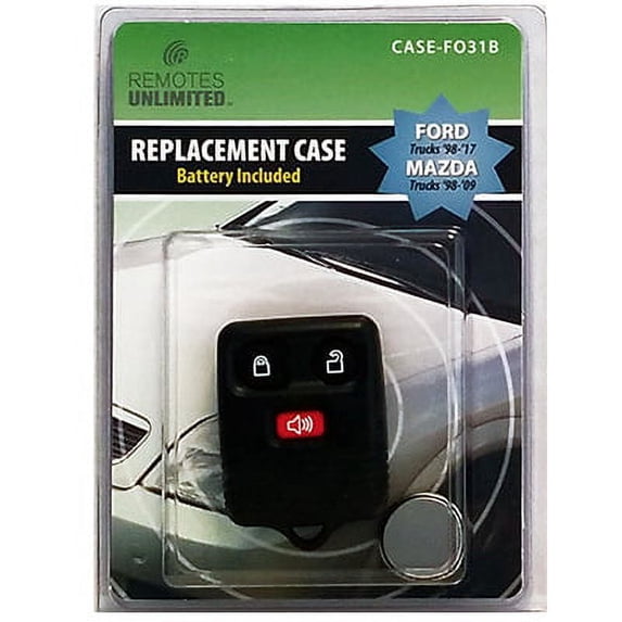 CASE-FO31B Ford/Mazda Remote 3-Button Replacement Case & Battery, FO31B - Quantity 1