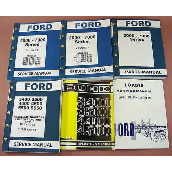 Ford 3400 3500 Industrial Loader Tractor Service Repair Parts Operators Manuals