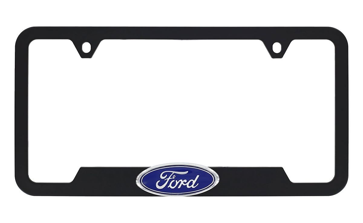 Ford 3D Badge Logo Black ABS Plastic License Plate Frame Holder 2 Hole
