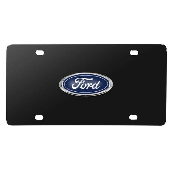 Ford 3D Metal Logo Black Stainless Steel License Plate