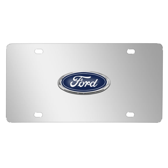 Ford 3D Metal Logo Mirror Chrome Stainless Steel License Plate