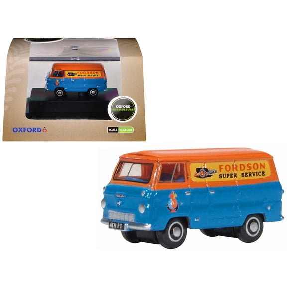 Ford 400E Van RHD (Right Hand Drive) "Fordson Super Service" Blue and Orange 1/148 (N) Scale Diecast Model Car by Oxford Diecast