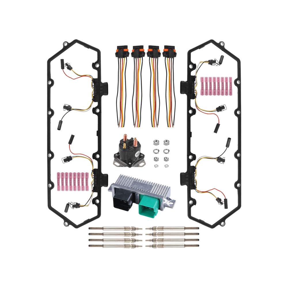 Ford 7.3L Powerstroke Diesel Glow Plug Kit - Gasket, Plugs, Relay ...