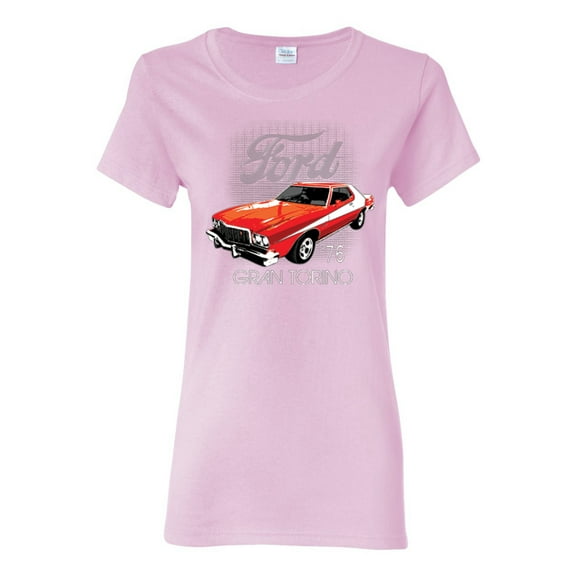Ford '76 Gran Torino Vintage Car Cars and Trucks Womens Graphic T-Shirt, Light Pink, X-Large