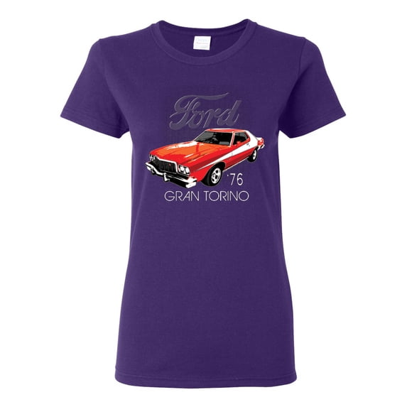 Ford '76 Gran Torino Vintage Car Cars and Trucks Womens Graphic T-Shirt, Purple, 3XL