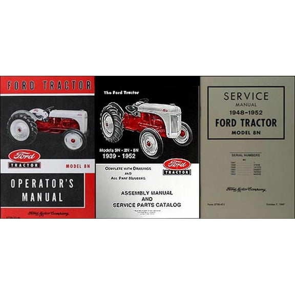 Ford 8N Tractor Set Owners Repair Assembly Parts Books 1948-1949 1950 51 1952