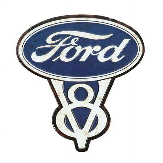 Ford 90147232-S V8 Embossed Tin Magnet