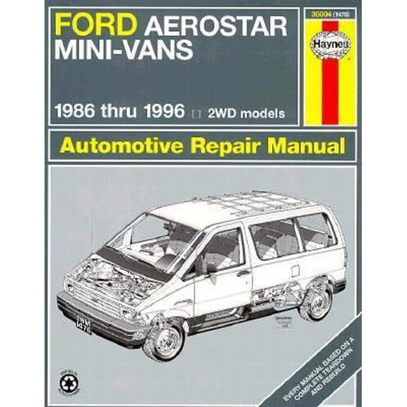 Pre-Owned Ford Aerostar Mini-Vans 1986-96 Wheel Drive Models (Haynes Automotive Repair Manual Series) (Paperback) 156392191X 9781563921919