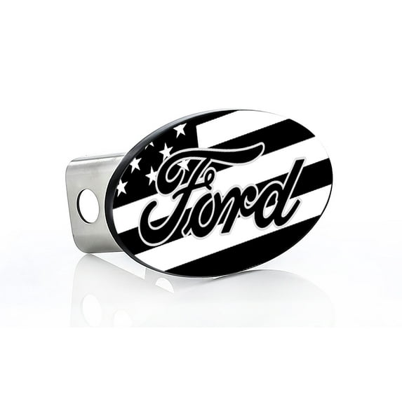Ford American Flag Patriotic Black Trailer Hitch Cover