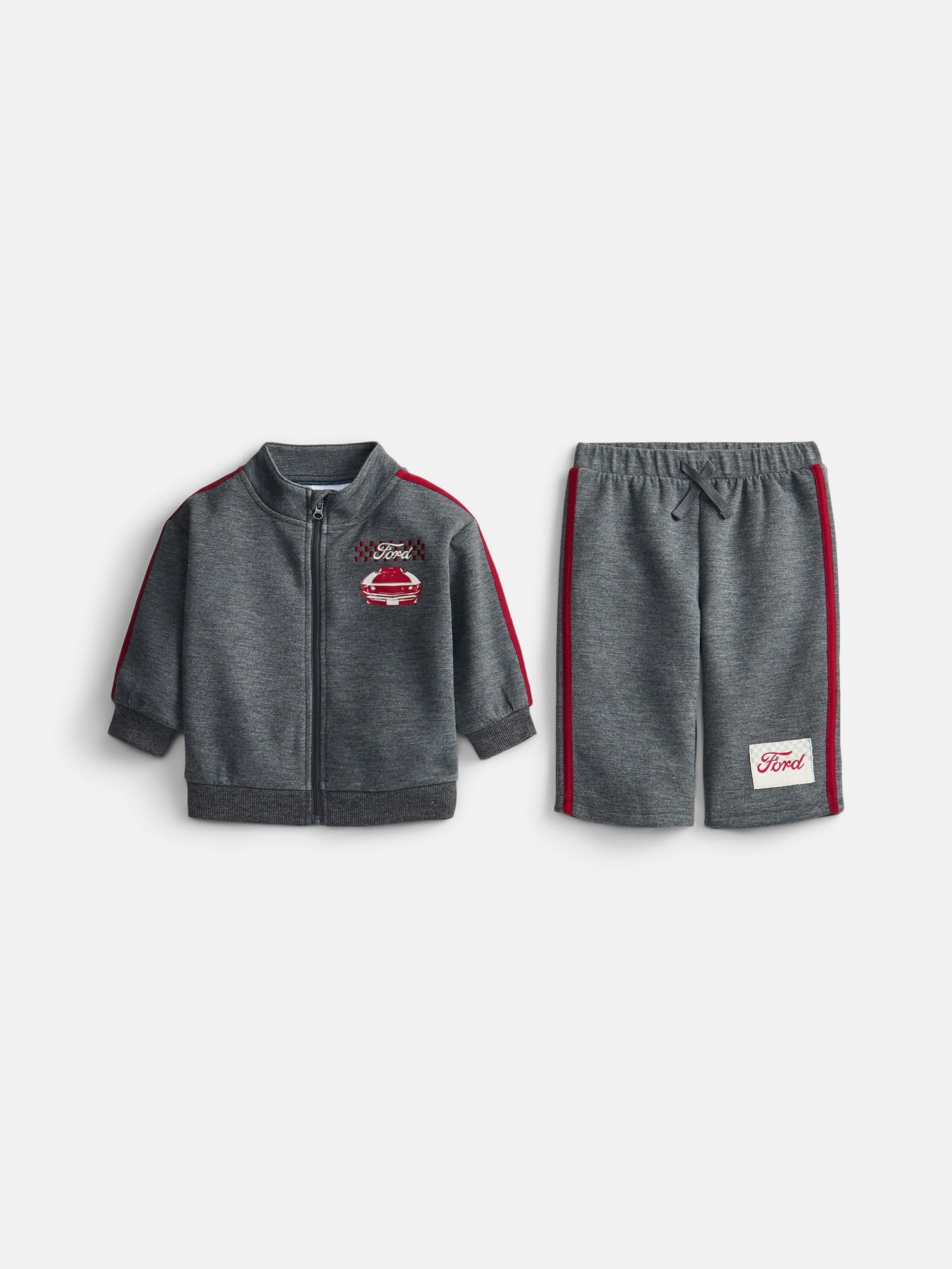 Ford Mustang Baby Boys Full Zip Tracksuit, 2-Piece, Sizes 0/3M-24M