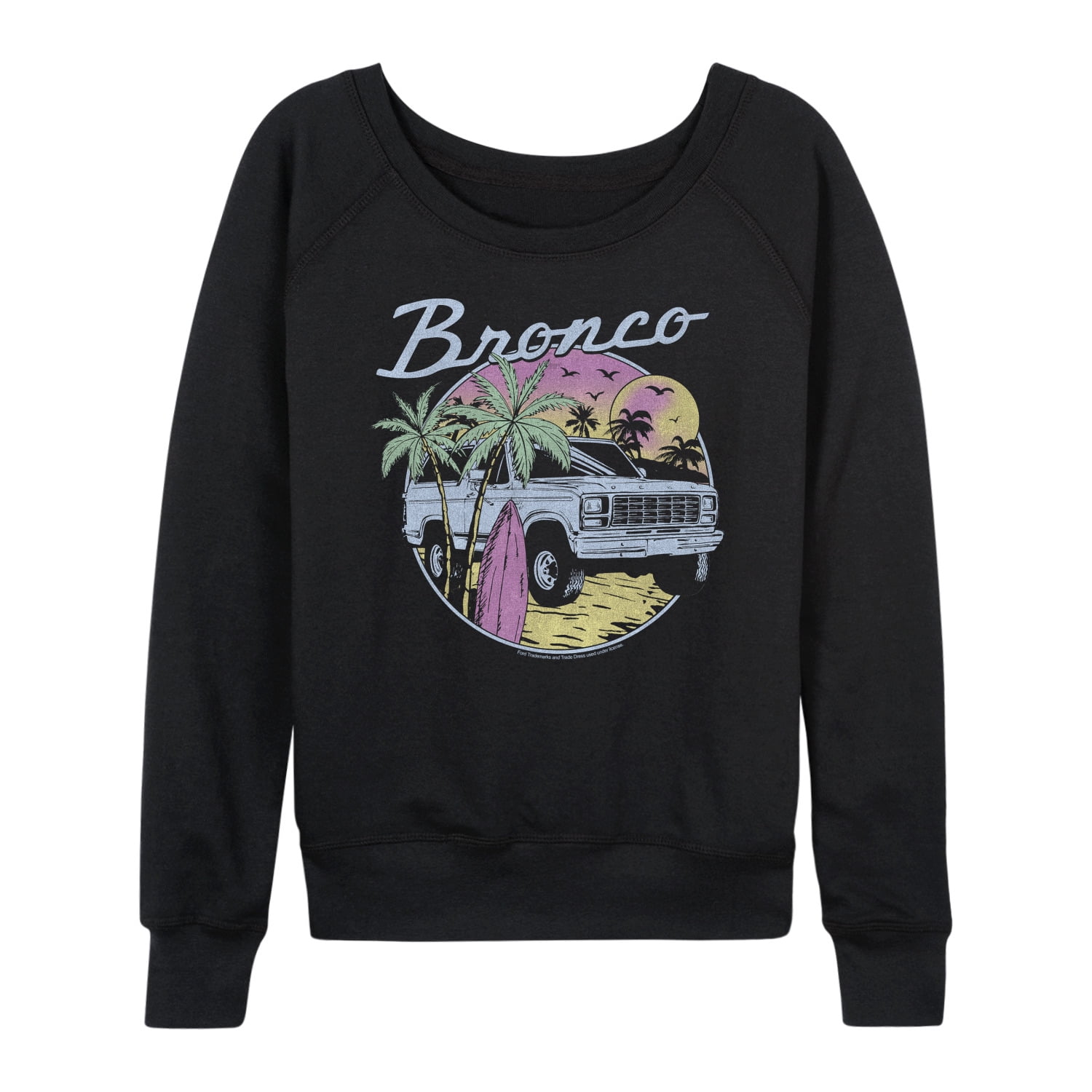 Ford - Beach Bronco - Women's French Terry Long Sleeve Pullover