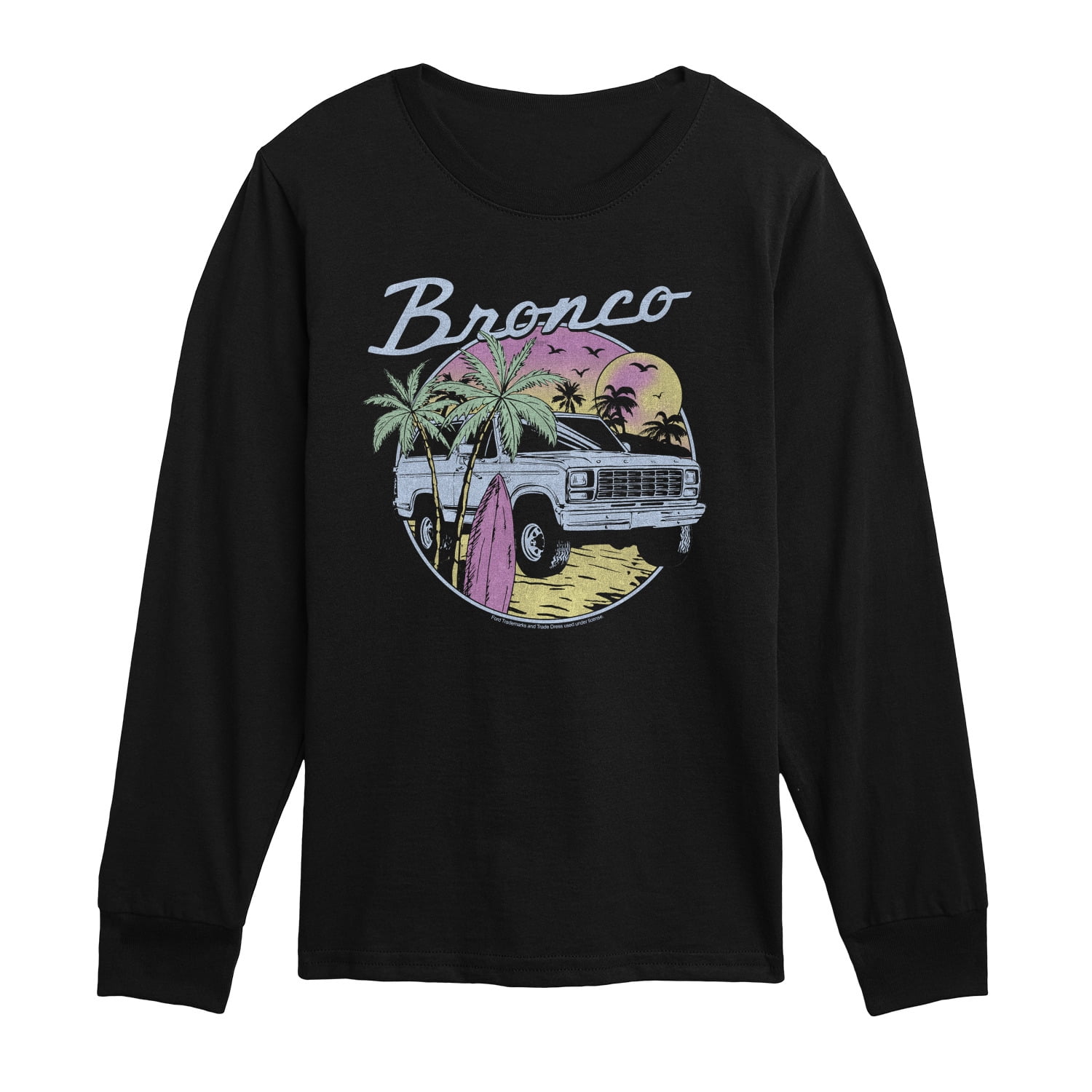 Ford - Beach Bronco - Youth Boys Long Sleeve Graphic T-Shirt