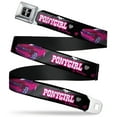 thumbnail image 1 of Ford Belt, Seatbelt Buckle Belt, Mustang Pony Girl Tire Tread Black Gray Fuchsias, 44 to 63 Inches, 1 of 1
