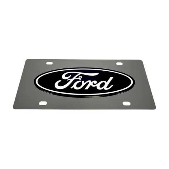 Ford Black Oval Stainless Steel License Plate