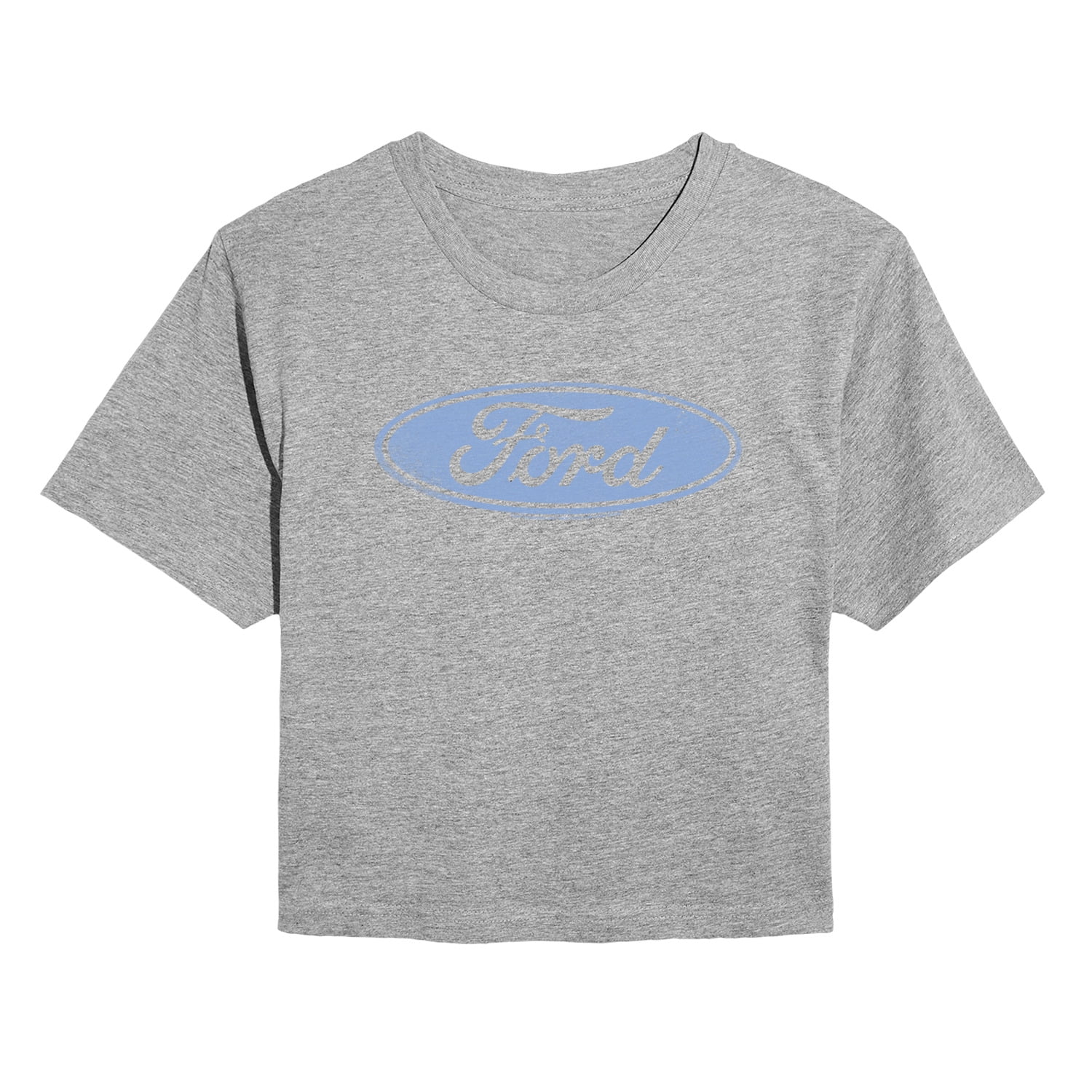Ford - Blue Ford Logo - Juniors Cropped Graphic T-Shirt