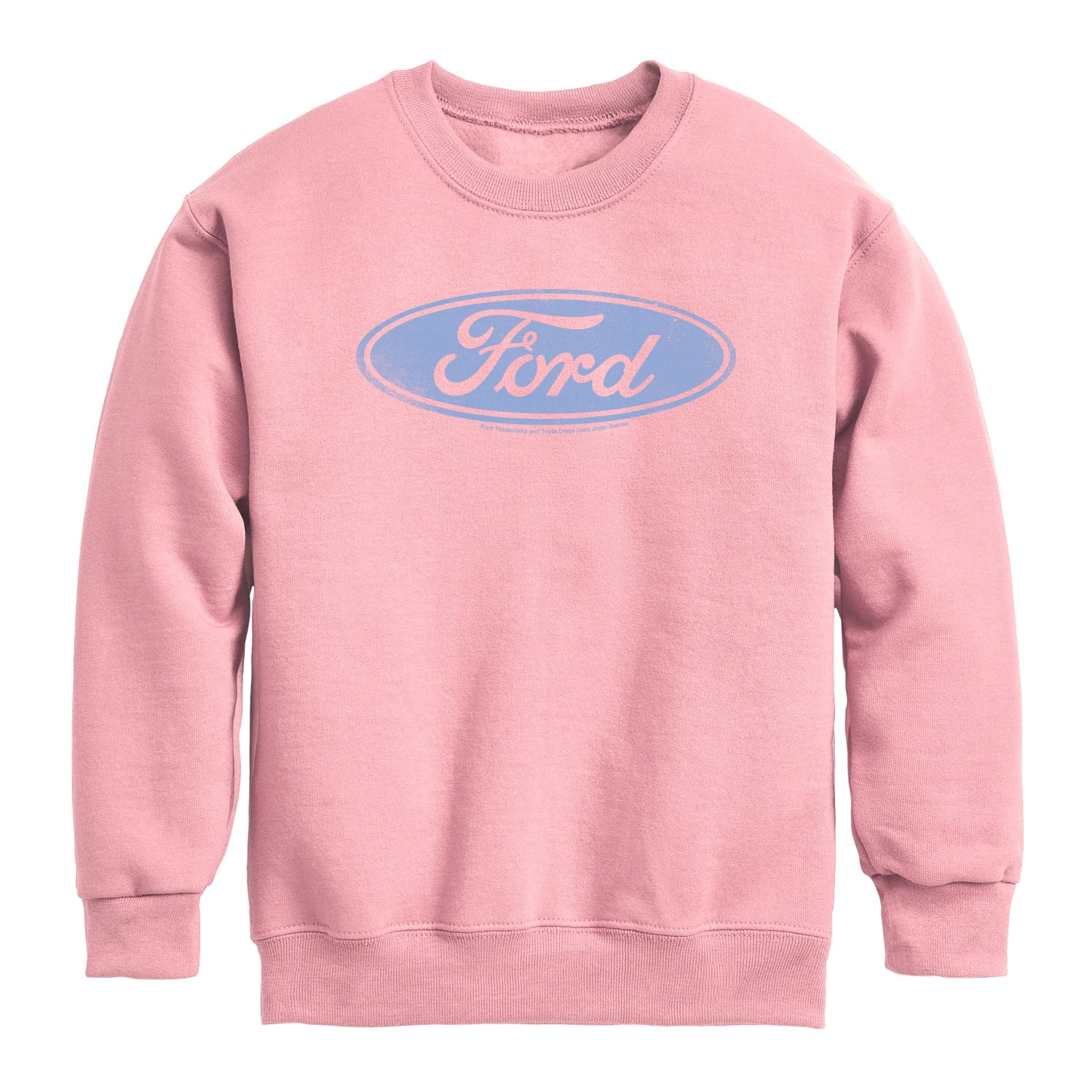 Ford - Blue Ford Logo Tonal Washed - Youth Boys Crew Fleece Sweatshirt