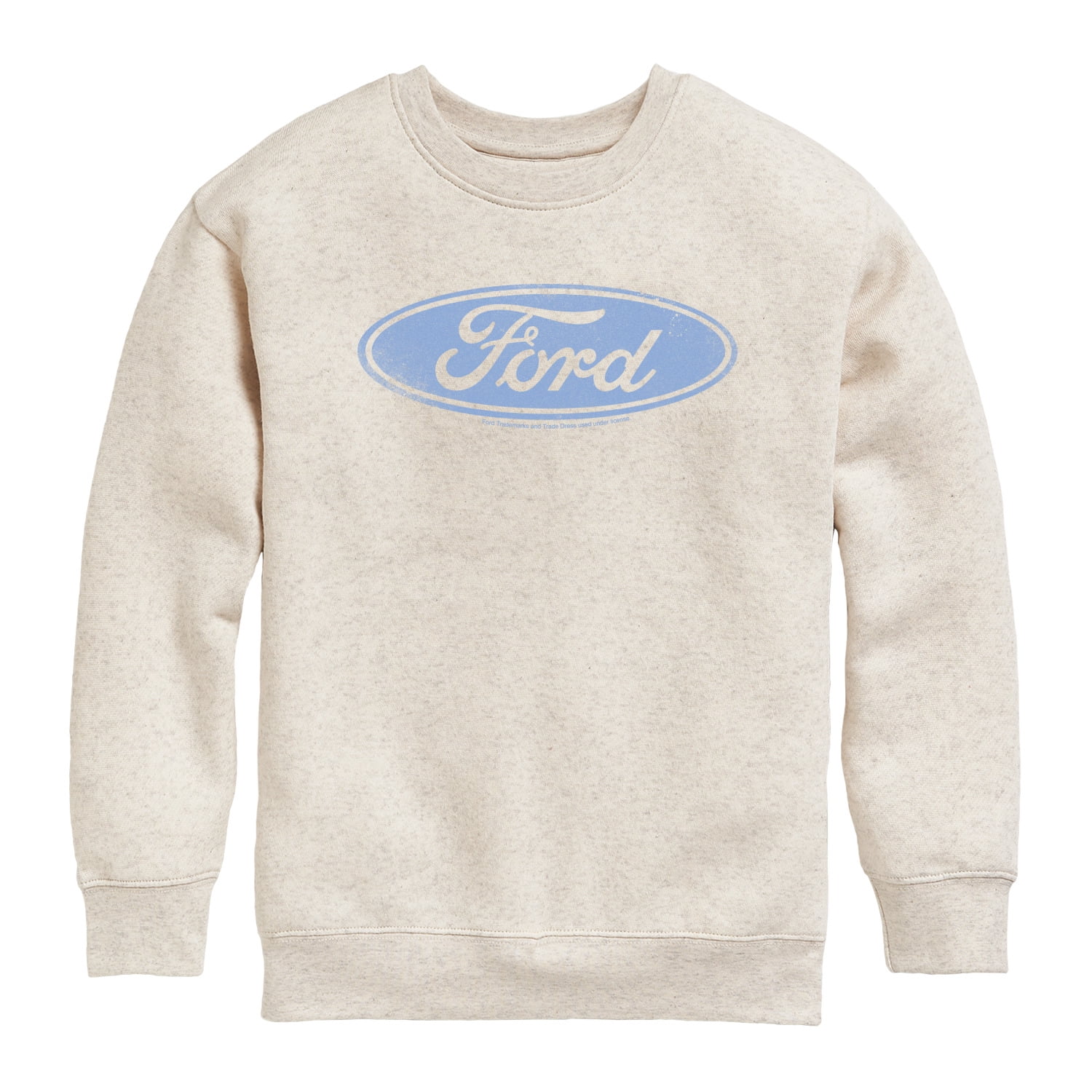 Ford - Blue Ford Logo Tonal Washed - Youth Boys Crew Fleece Sweatshirt