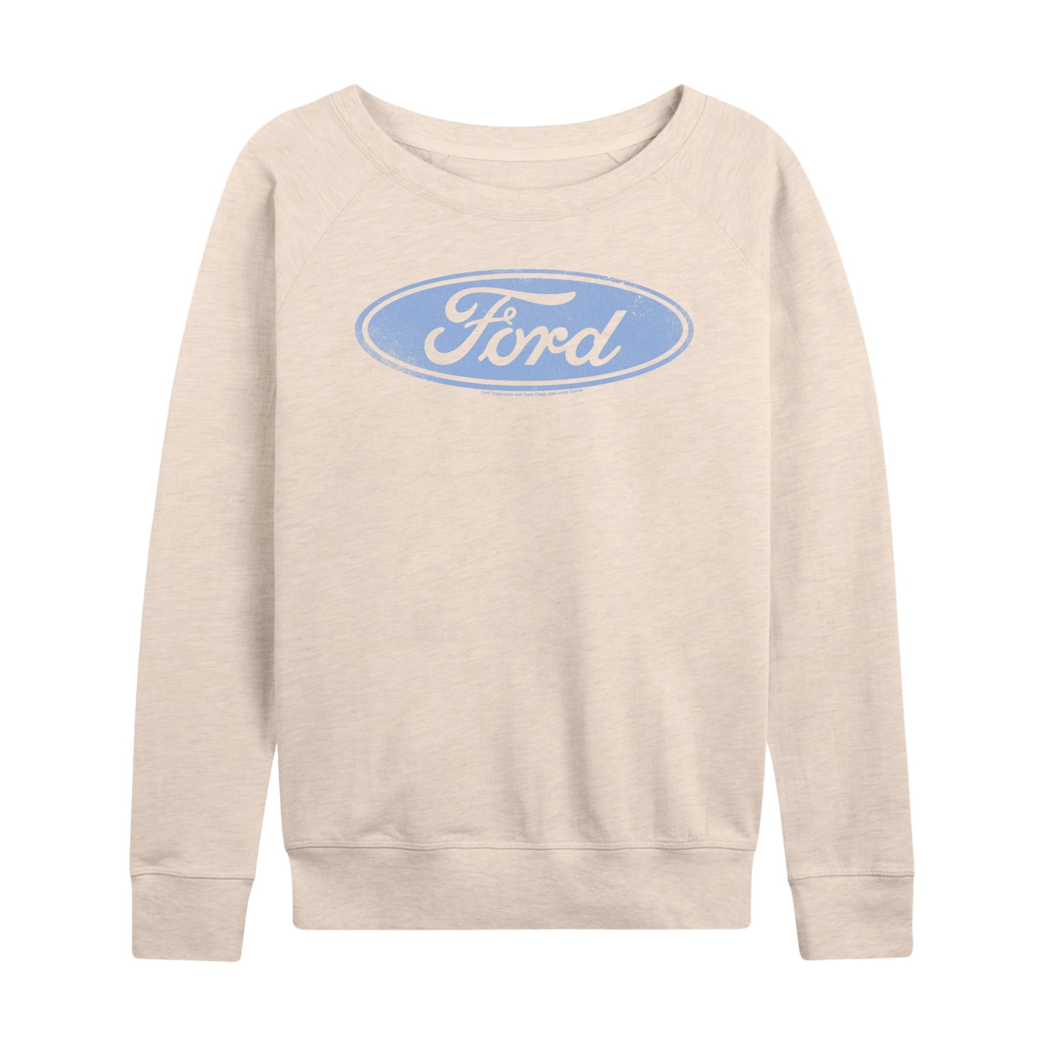 Ford - Blue Ford Logo - Women's French Terry Long Sleeve Pullover