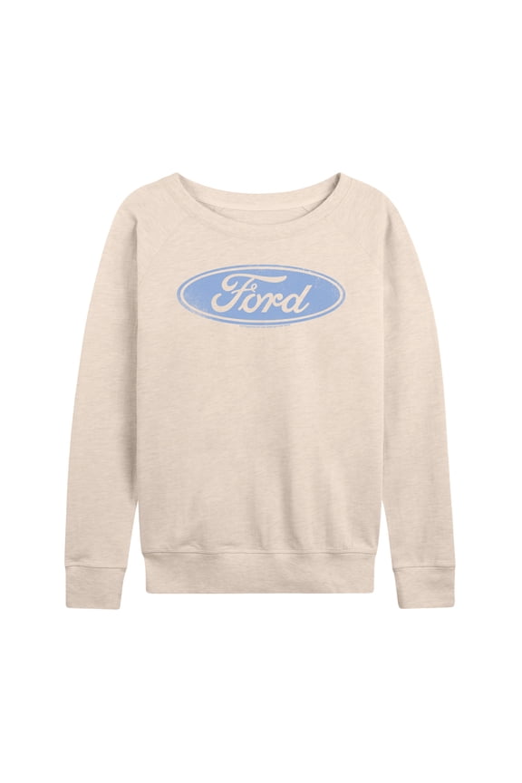 - Blue Ford Logo - Women's French Terry Long Sleeve Pullover