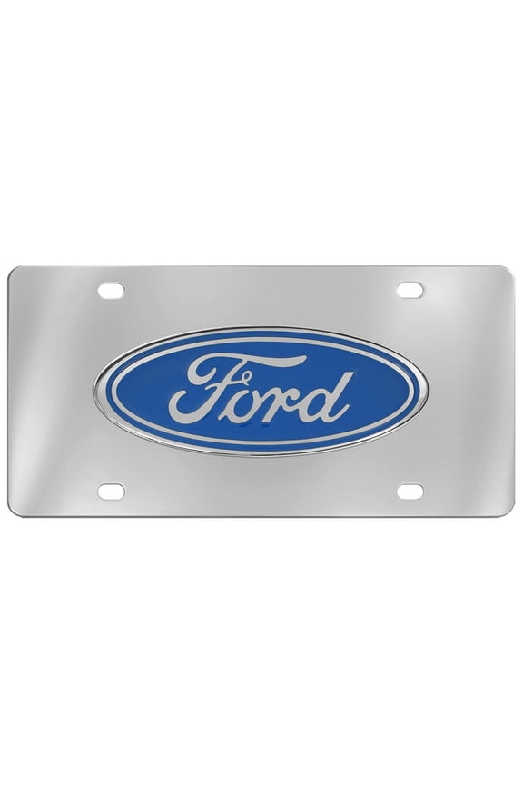 Blue Logo Wordmark Decorative Vanity License Plate