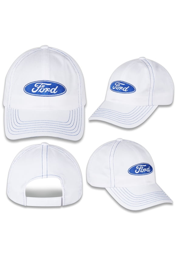 Blue Oval Classic White Unstructured Hat