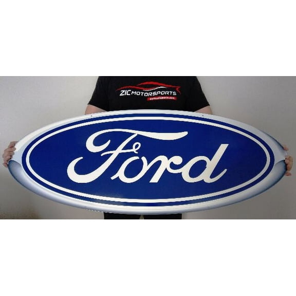 Ford Blue Oval Steel Flat Wall Art - NON OE Badge