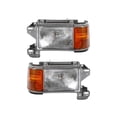thumbnail image 1 of For Ford Bronco 1987-1991 Headlight Assembly Driver and Passenger Side | Pair | Bulbs Included w/Bright Trim Black | Includes Park Light | Replacement For FO2502105, FO2503105 | E9TZ13008F, E9TZ13008, 1 of 5