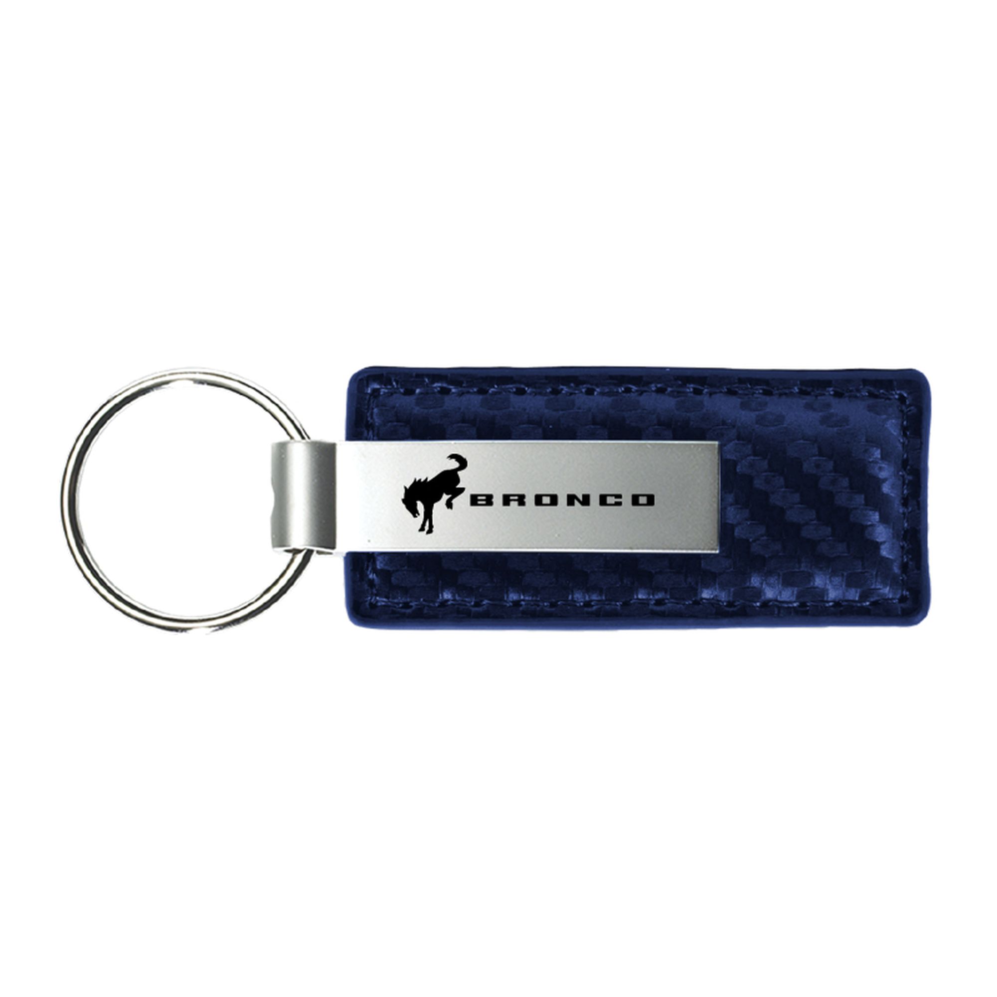 Ford Bronco 2020 Carbon Fiber Leather Key Chain (Navy)