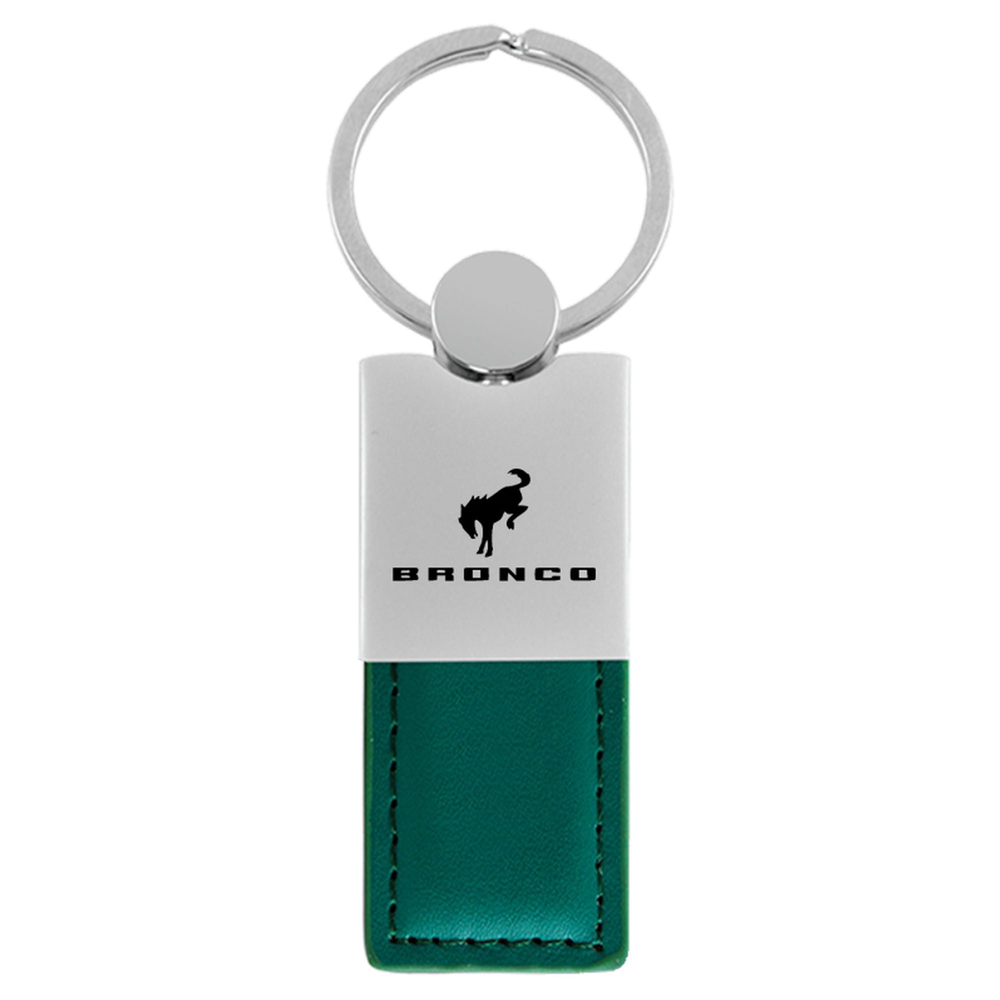 Ford Bronco 2020 Duo Rectangular Leather Key Chain (Green)