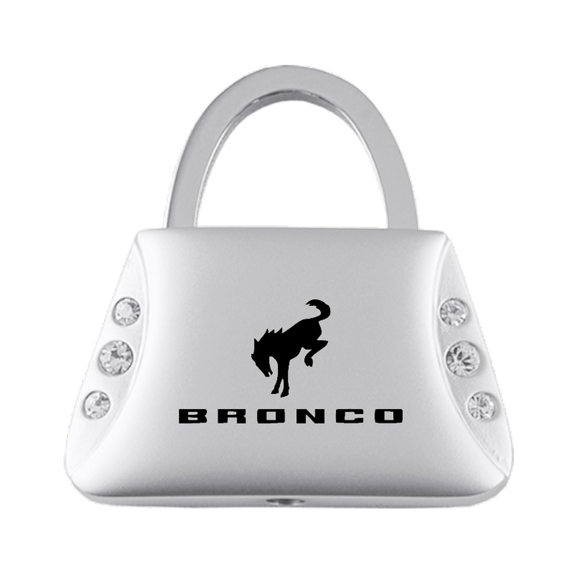 Ford Bronco 2020 Jeweled Purse Shape Key Ring (Silver)