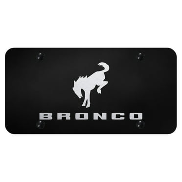 Ford Bronco 2020 Laser Etched Logo License Plate (Black)