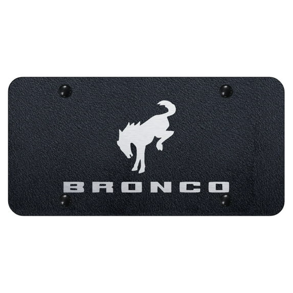 Ford Bronco 2020 Laser Etched Logo License Plate (Rugged Black)
