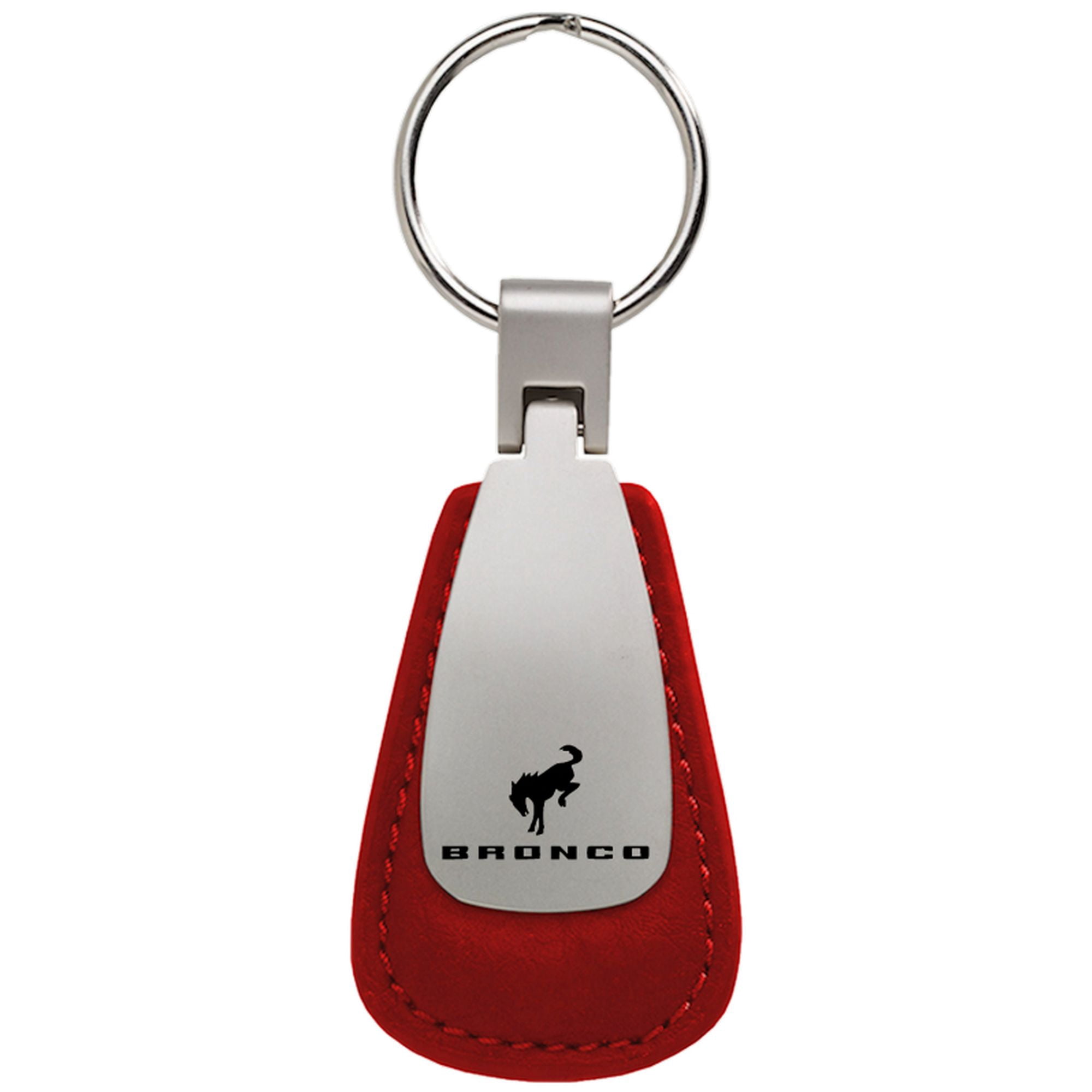 Ford Bronco 2020 Leather Teardrop Key Chain (Red)