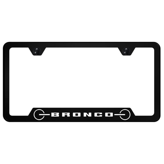 Ford Bronco 2020+ Grille Notched License Plate Frame on Black Polycarbonate