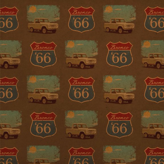 Ford Bronco '66 Vintage Premium Kraft Roll Gift Wrap Wrapping Paper