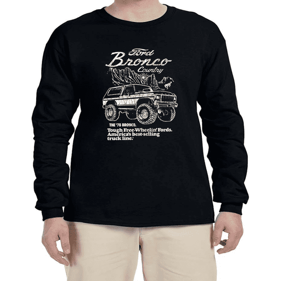 Ford Bronco Accessories Gifts Bronco T-shirt Mens Graphic Tees Long Sleeve Tee Shirt