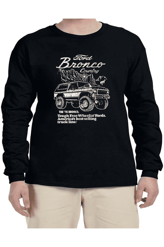 Ford Bronco Accessories Gifts Bronco T-shirt Mens Graphic Tees Long Sleeve Tee Shirt
