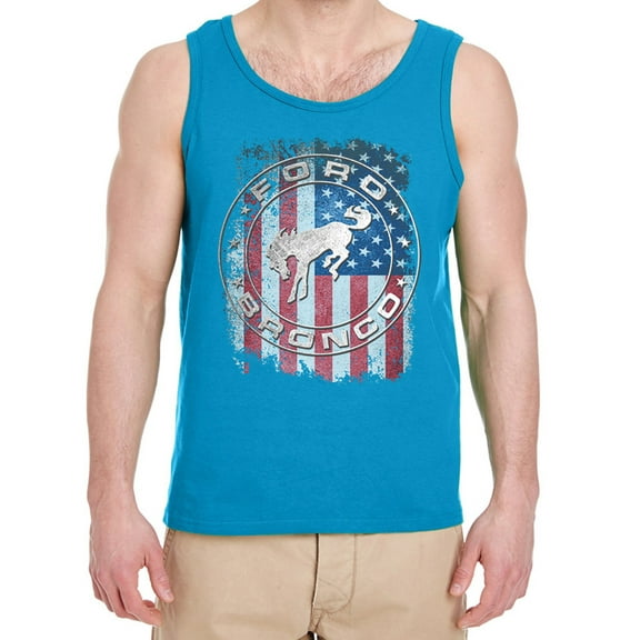 Ford Bronco American Flag USA Tank Tops Mens Graphic Tees Sleeveless Shirts