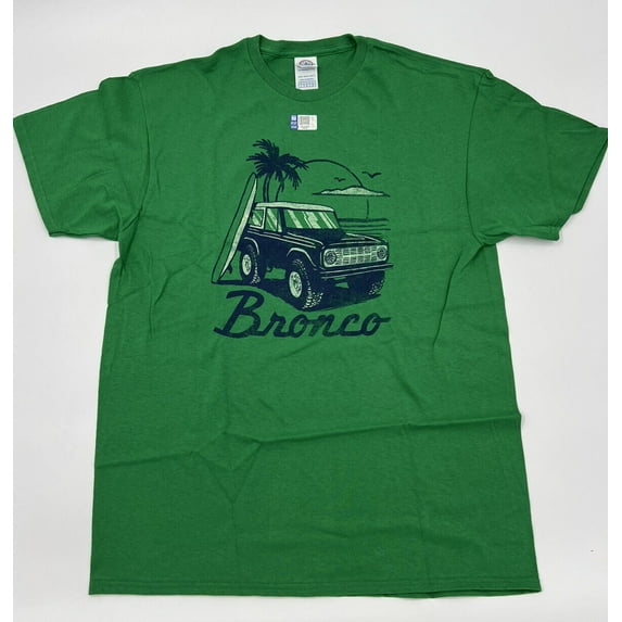 Ford Bronco Beach Scene Green T-Shirt - M