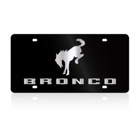 Ford Bronco Black Acrylic License Plate - Mirror Logo/Word