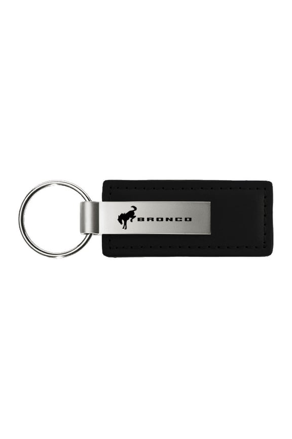Ford Bronco Black Leather Key Fob Logo Key Chain Official Licensed