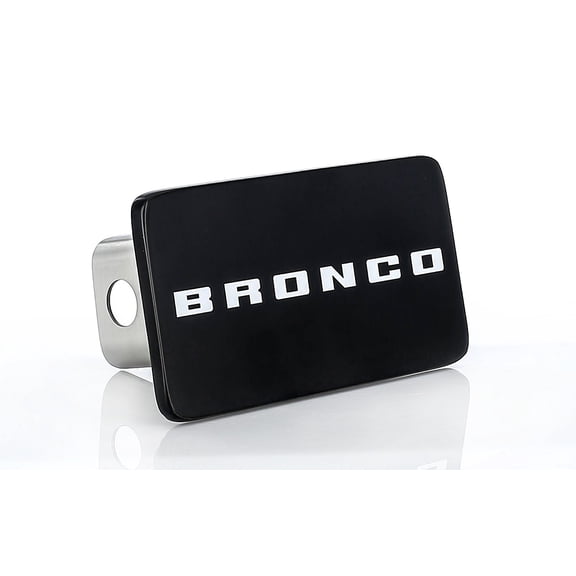 Ford Bronco Black Rectangular Trailer Tow Hitch Cover Plug (2" Inch Post)