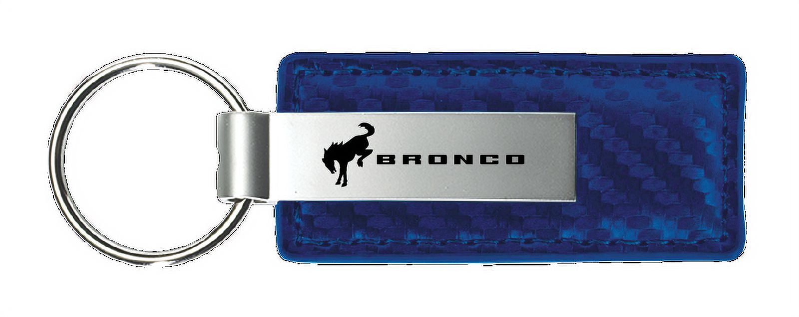 Ford Bronco Blue Carbon Fiber Texture Leather Key Chain Fob Official Licensed