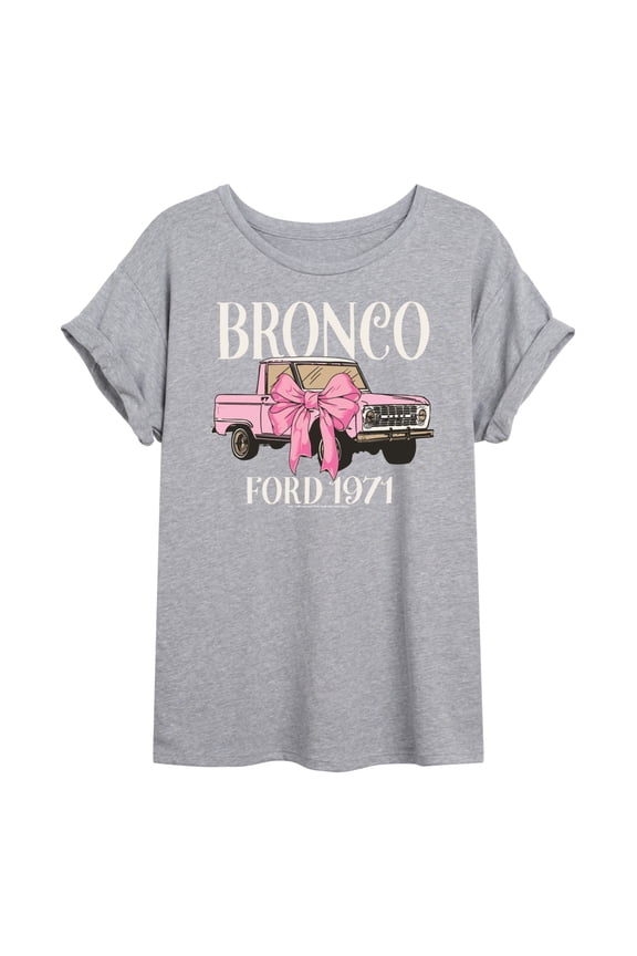 - Bronco Bow - Women's Oversized Graphic T-Shirt