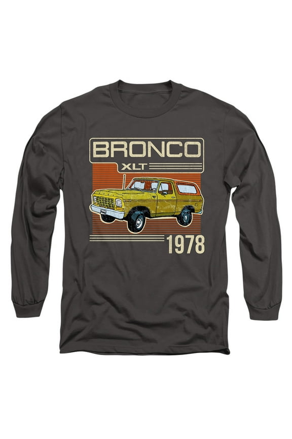Ford Bronco Bronco 1978 Long Sleeve Adult 18/1 T-Shirt Charcoal