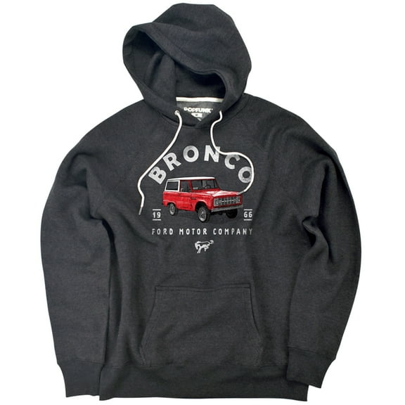 Ford Bronco Bronco Illustrated Unisex Adult Slim Fit Pull-Over Heather Hoodie, Charcoal, Medium