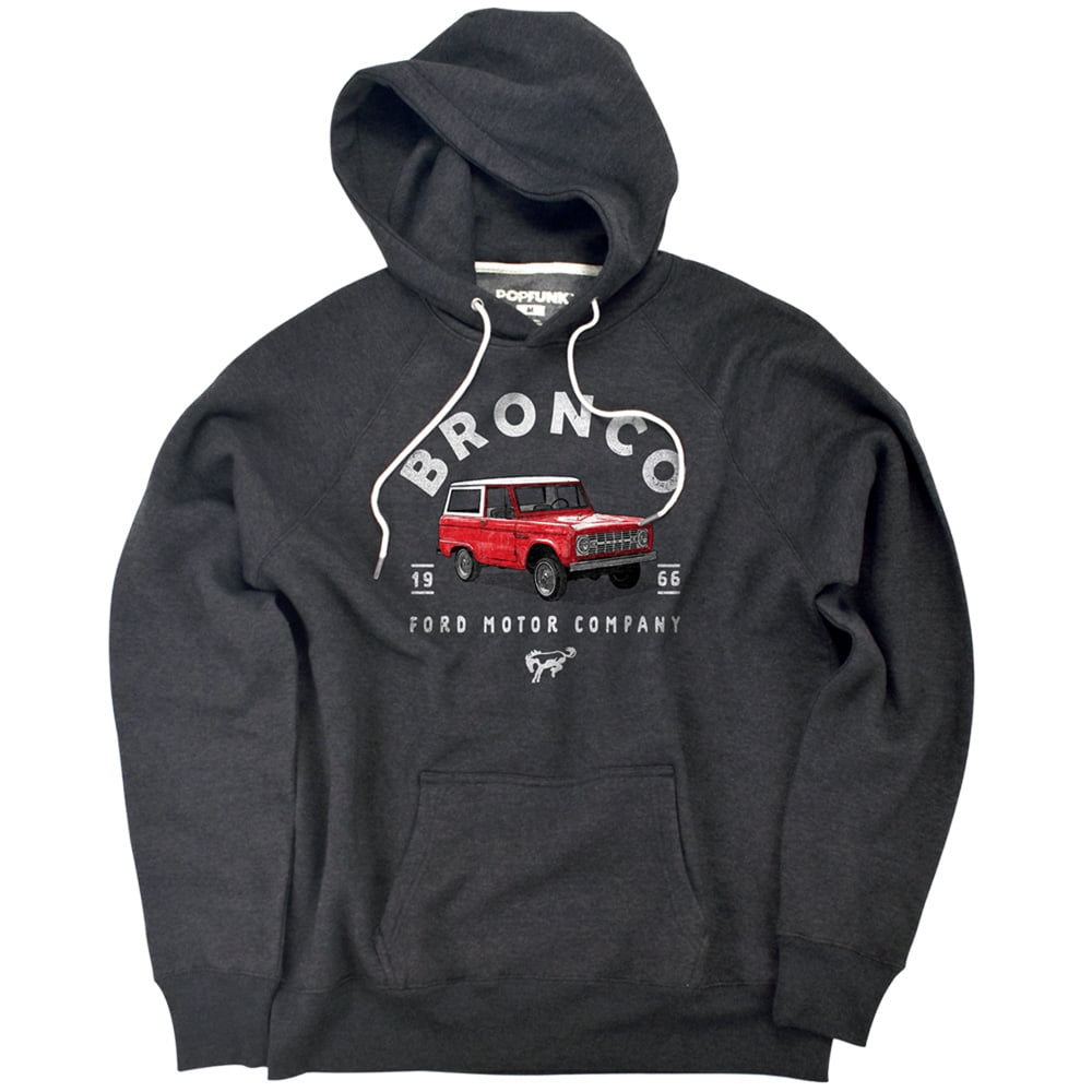 Ford Bronco Bronco Illustrated Unisex Adult Slim Fit Pull-Over Heather Hoodie, Charcoal, Small