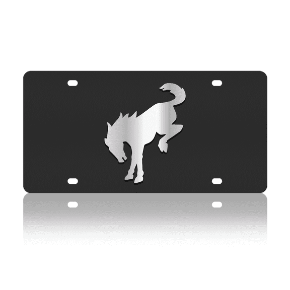 Ford Bronco Carbon Stainless Steel License Plate - Mirror Logo Only