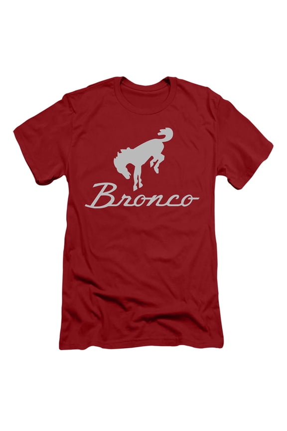 Ford Bronco Chrome Bronco Logo S/S Adult 30/1 T-Shirt Cardinal