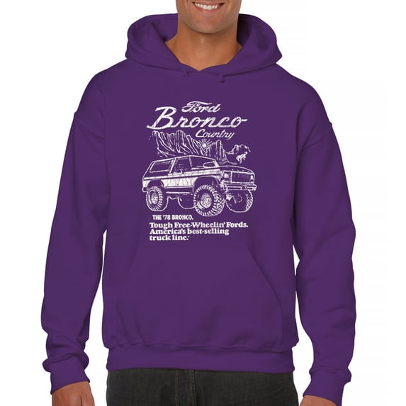 Ford Bronco Country Tough Free Wheeling 1978 Sweatshirt Vintage Truck Fan 4x4 Off Road Classic Car Show Hoodie